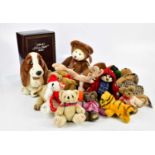 EDWIN M KNOWLES, CHINA COMPANY; a boxed doll, and assorted soft toys including bears, etc.