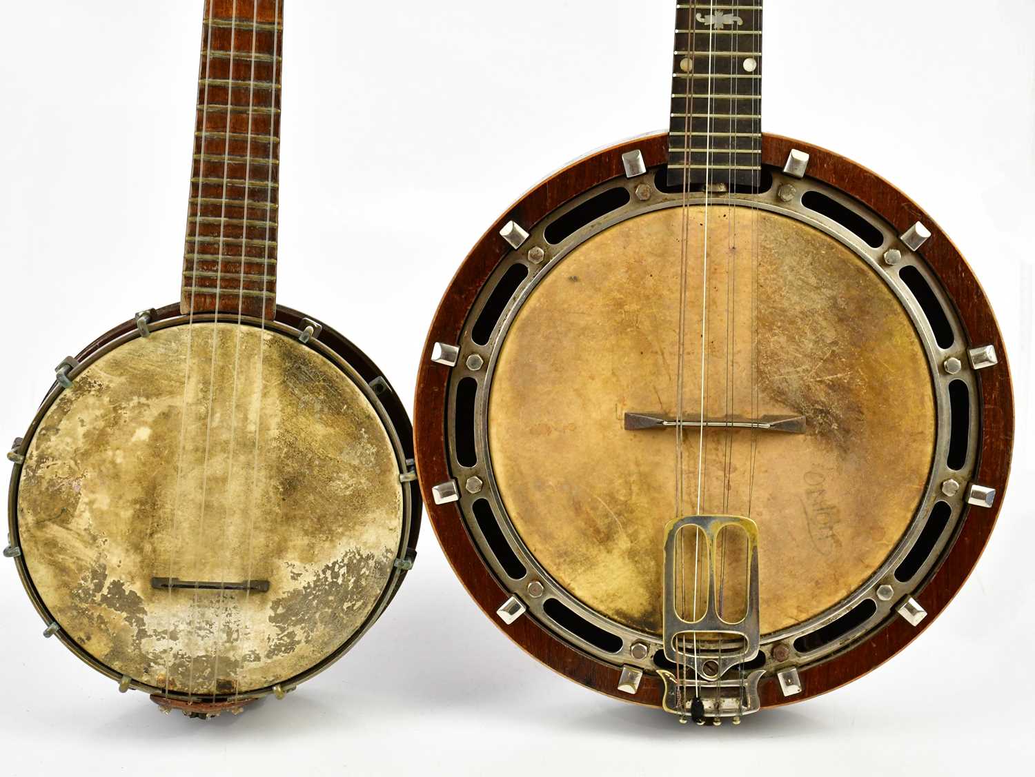 An early 20th century rosewood backed banjo and a ukulele banjo (2). - Image 2 of 7