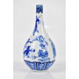 A late 19th century Chinese blue and white vase decorated with the immortals, with four character