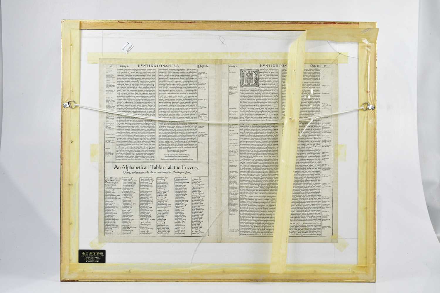 JOHN SPEED; a hand tinted map, 'Huntington', circa 1676, 39 x 52cm, framed and glazed. - Image 4 of 4