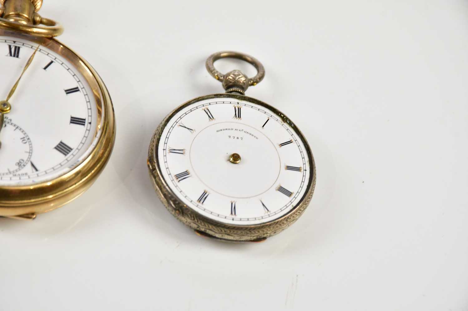 PLEASANCE & HARPER, BRISTOL; a hallmarked silver cased half hunter pocket watch, with white enamel - Image 4 of 4