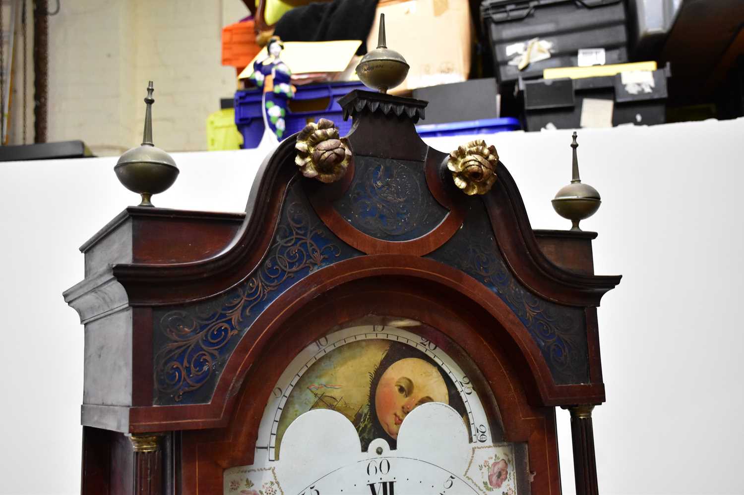 GEORGE MONKS, PRESCOT; a late 18th/early 19th century eight day longcase clock, the painted face set - Image 2 of 4