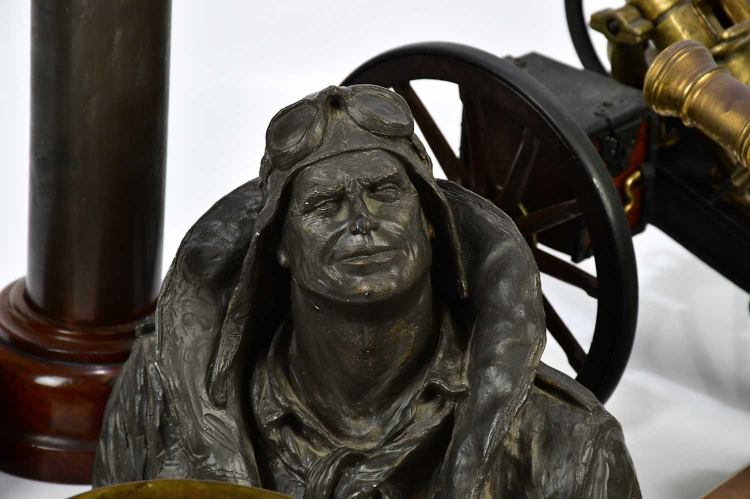 MILITARY INTEREST; four modern models of cannons, a Michael Garman Productions bronzed bust ' - Image 2 of 5