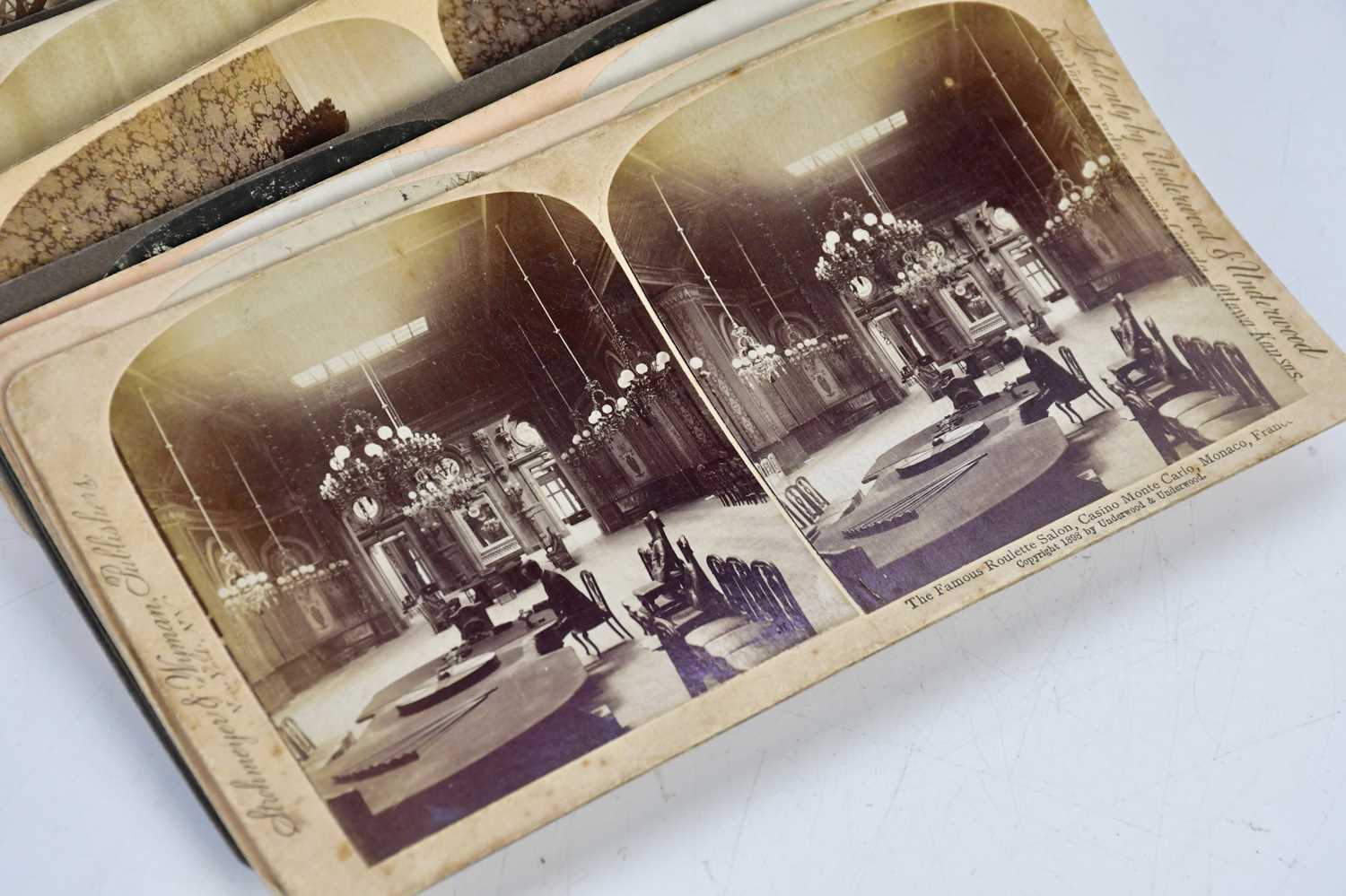 A collection of stereoscope cards to include By the Ferry, Matlock Baths, The Fish Don't Bite Today, - Image 2 of 4