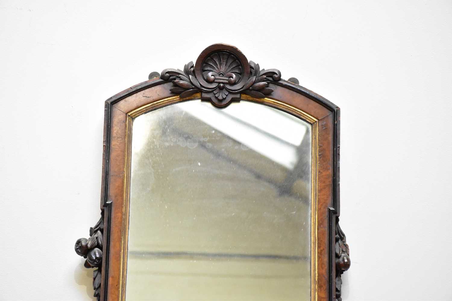 A Victorian carved walnut freestanding mirror, height 204cm. - Image 2 of 4