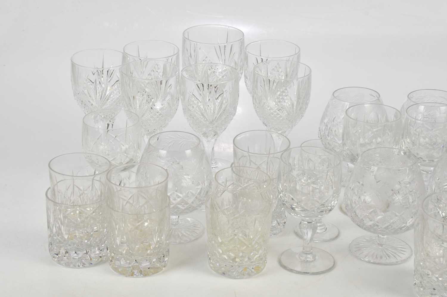 TUDOR; a part suite of twenty-two drinking glasses including five white wine glasses, height 18cm, - Image 5 of 6