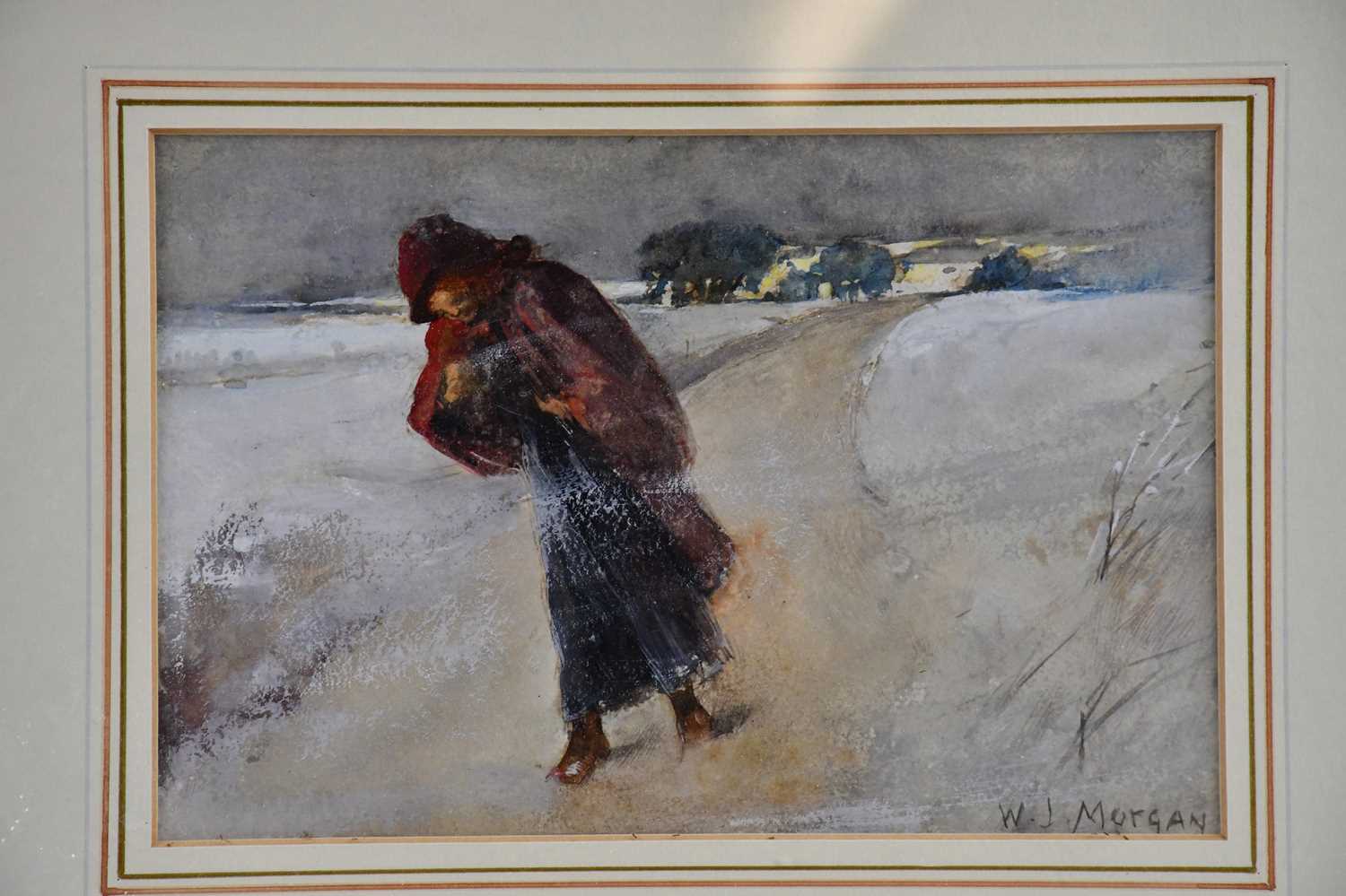 WALTER JENKS MORGAN RBA RBSA (1847-1924); watercolour, 'Rough Weather', signed lower right, 14 x - Bild 2 aus 5