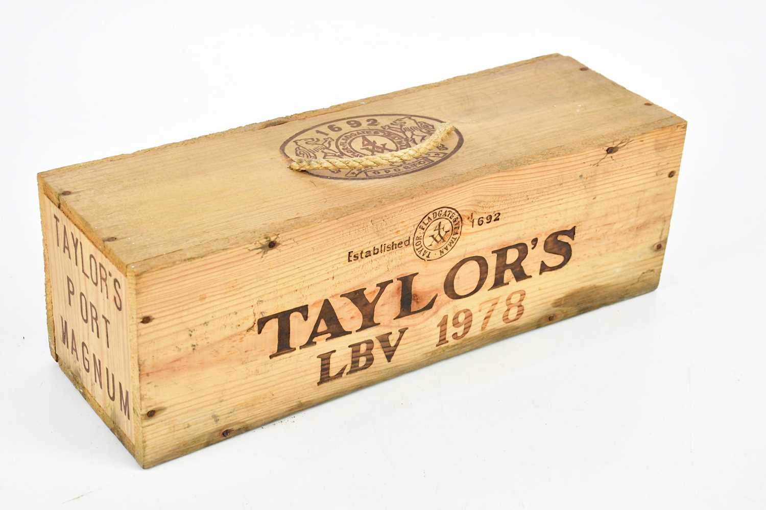 PORT; a magnum bottle of Taylor's LBV port 1978, in sealed wooden carton.