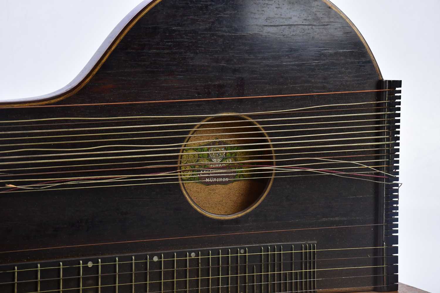 J HASLWANTER; a German rosewood zither in oak case. - Bild 2 aus 4