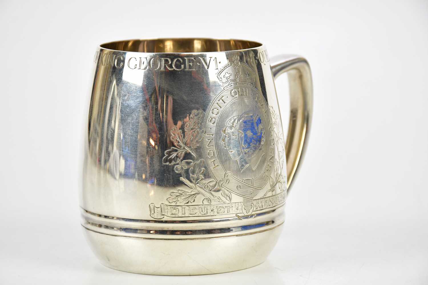 H PIDDUCK & SONS; a George VI hallmarked silver Royal commemorative mug, Sheffield 1937, approx 11. - Image 2 of 3