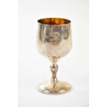 A T CANNON LTD; an Elizabeth II hallmarked silver goblet, Birmingham 1973, approx weight 7.66ozt/