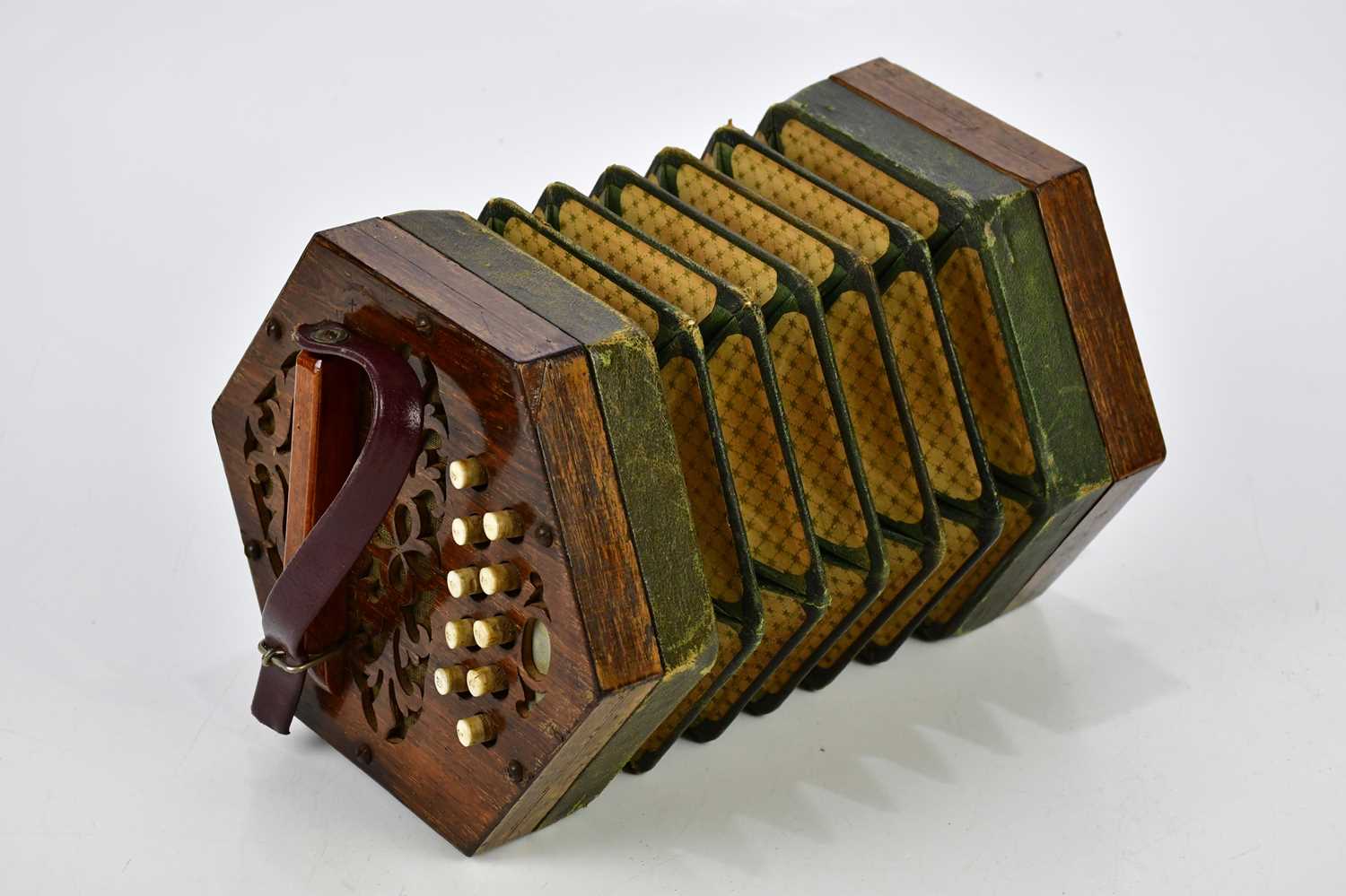 A late 19th century 21-key concertina.