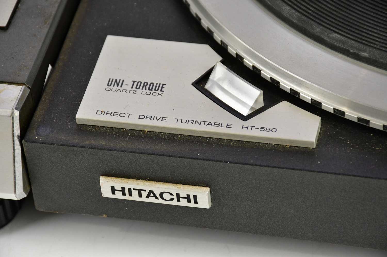 HITACHI; a uni-talk quartz lock direct drive turntable HT-550, with an Aiwa AP-2600 turntable. - Image 5 of 5