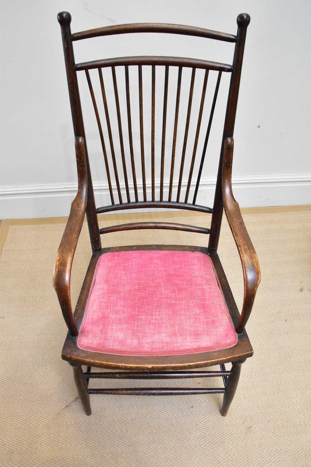 An early 20th century stick back elbow chair on column legs and an Edwardian occasional table (2). - Image 3 of 3