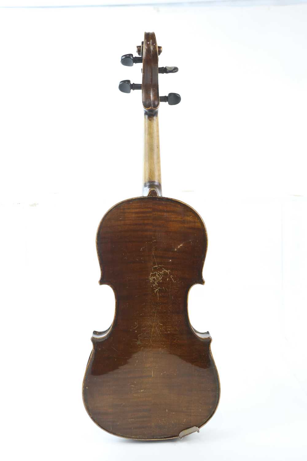 A German violin with a 36cm two piece back and bow. - Image 7 of 12