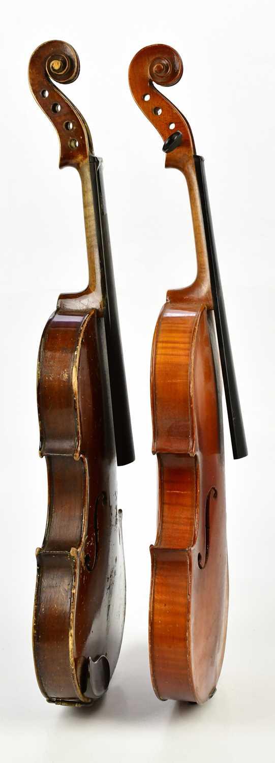 Two three-quarter size violins comprising a Czechoslovakian and 'The Harrow School Violin Outfit', - Image 3 of 5