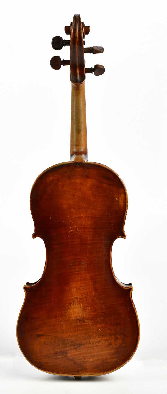A full size German violin with one-piece back length 35.5cm, unlabelled, cased. Condition Report: - Image 5 of 7