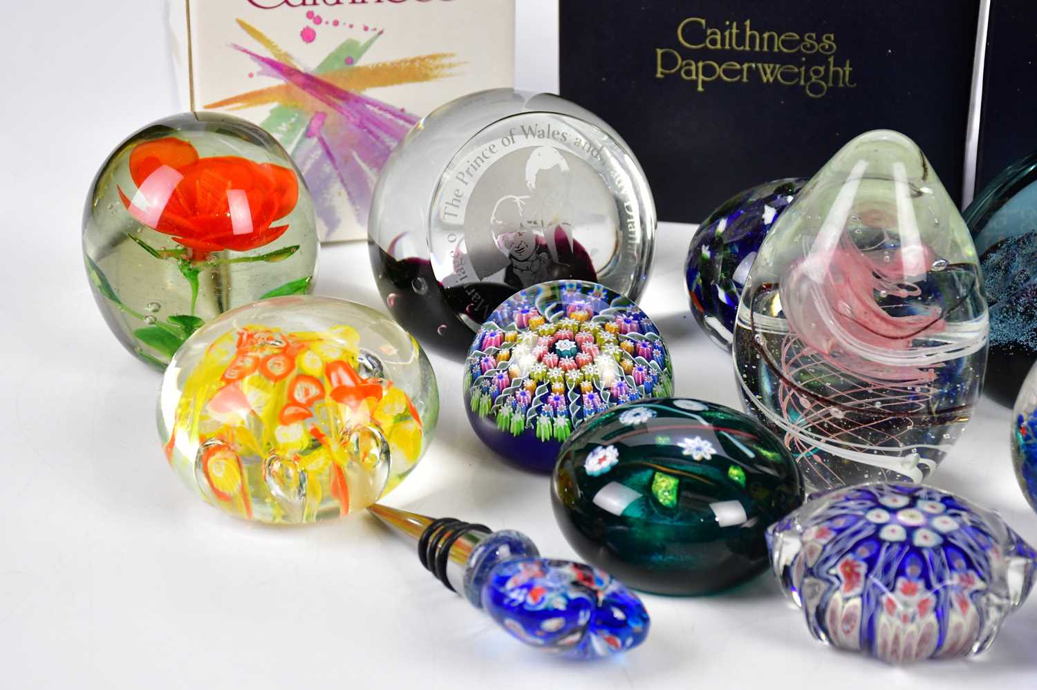 A collection of paperweights including Caithness examples, a Whitefriars bubble glass bowl, etc. - Image 2 of 3