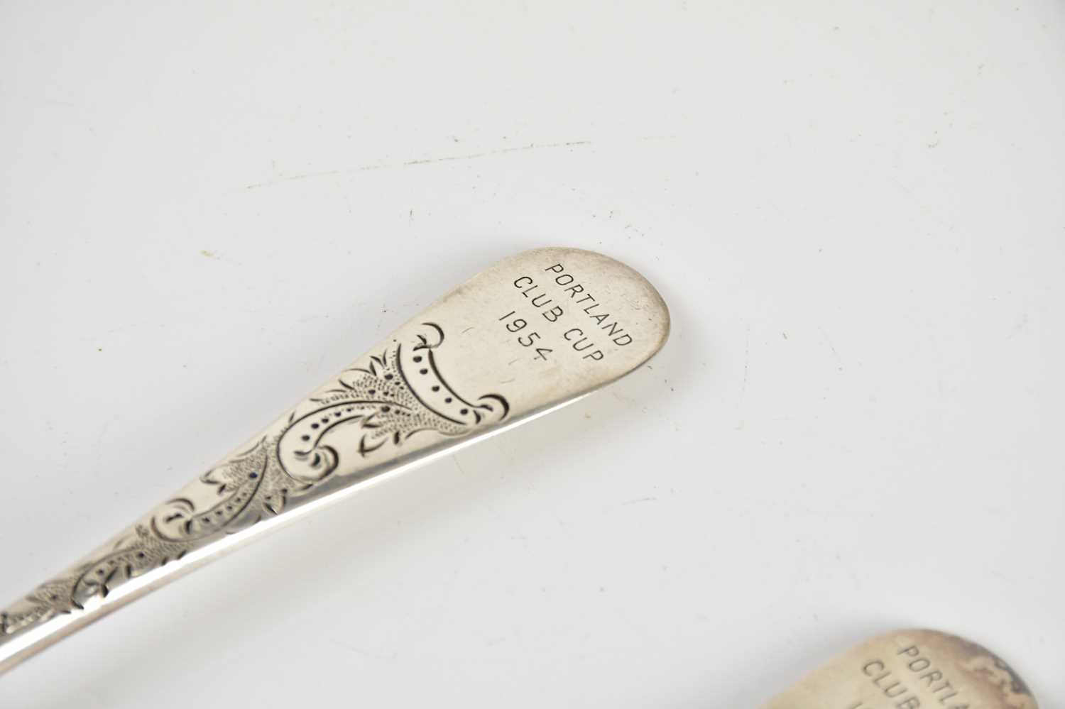 WILLIAM DAVIE; a pair of George III hallmarked silver berry spoons, Edinburgh 1783 (probably), - Image 3 of 6