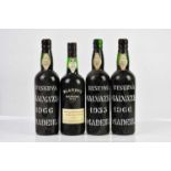 MADEIRA; four bottles comprising two bottles Reserva Malvazia 1966, a bottle Reserva Malvazia 1955