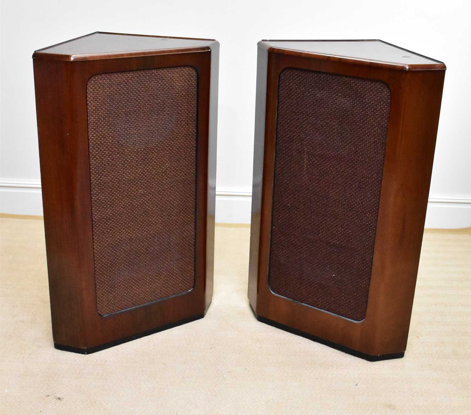 GOODMANS; a pair of Axiom 201 12” speakers in walnut cases, overall height 120cm, (2) Condition