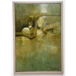 † NEIL DALLAS BROWN (1938-2003); oil on canvas, 'Still Deep'', signed, 110 x 73cm, framed.