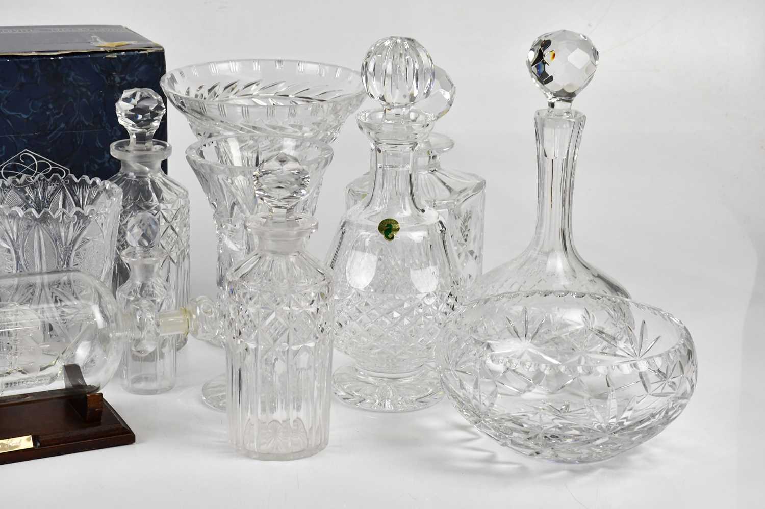 A collection of assorted glassware, including a Webb decanter, a Waterford decanter, a Royal Doulton - Image 3 of 3