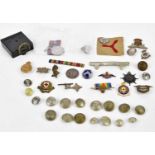 A collection of militaria, including a hallmarked silver Egypt Medal, Manchester Regiment, awarded