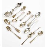 JAMES BEEBE; a George IV hallmarked silver teaspoons, London 1822, a collection of Georgian and