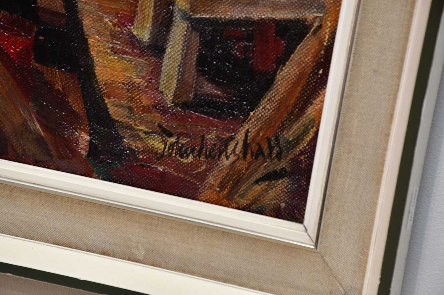 † JOHN HENSHALL; oil on canvas, interior workshop scene, signed, 62 x 77cm, framed. - Bild 3 aus 4