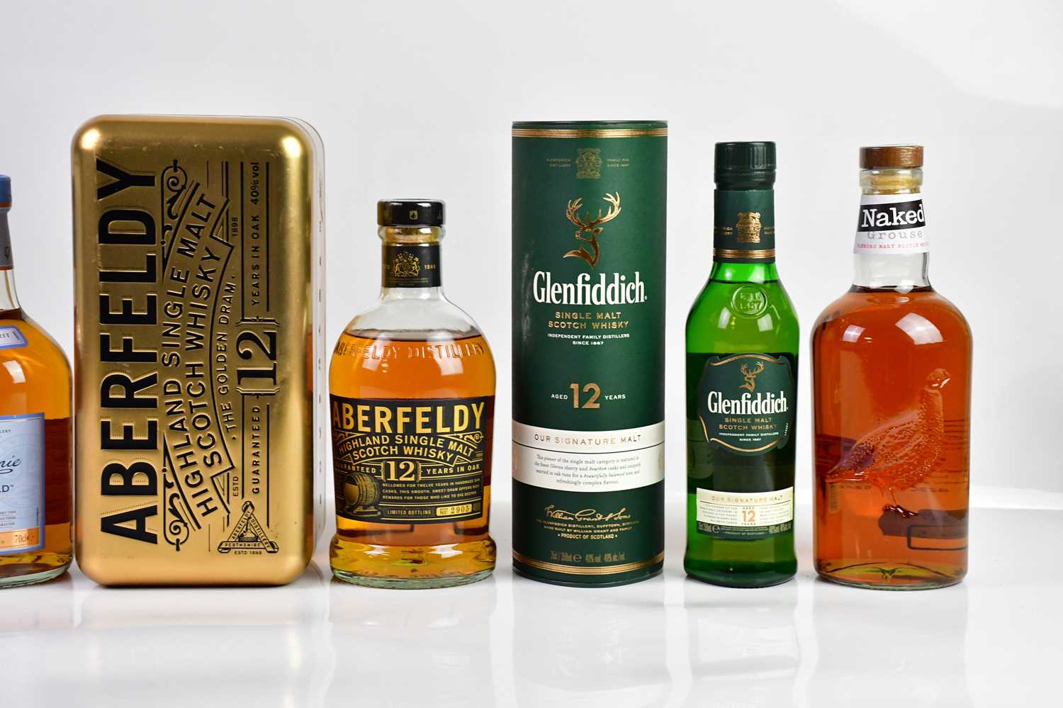 WHISKY; five bottles including a bottle of Aberfeldy Highland Single Malt Scotch whisky, 12 years in - Image 2 of 3