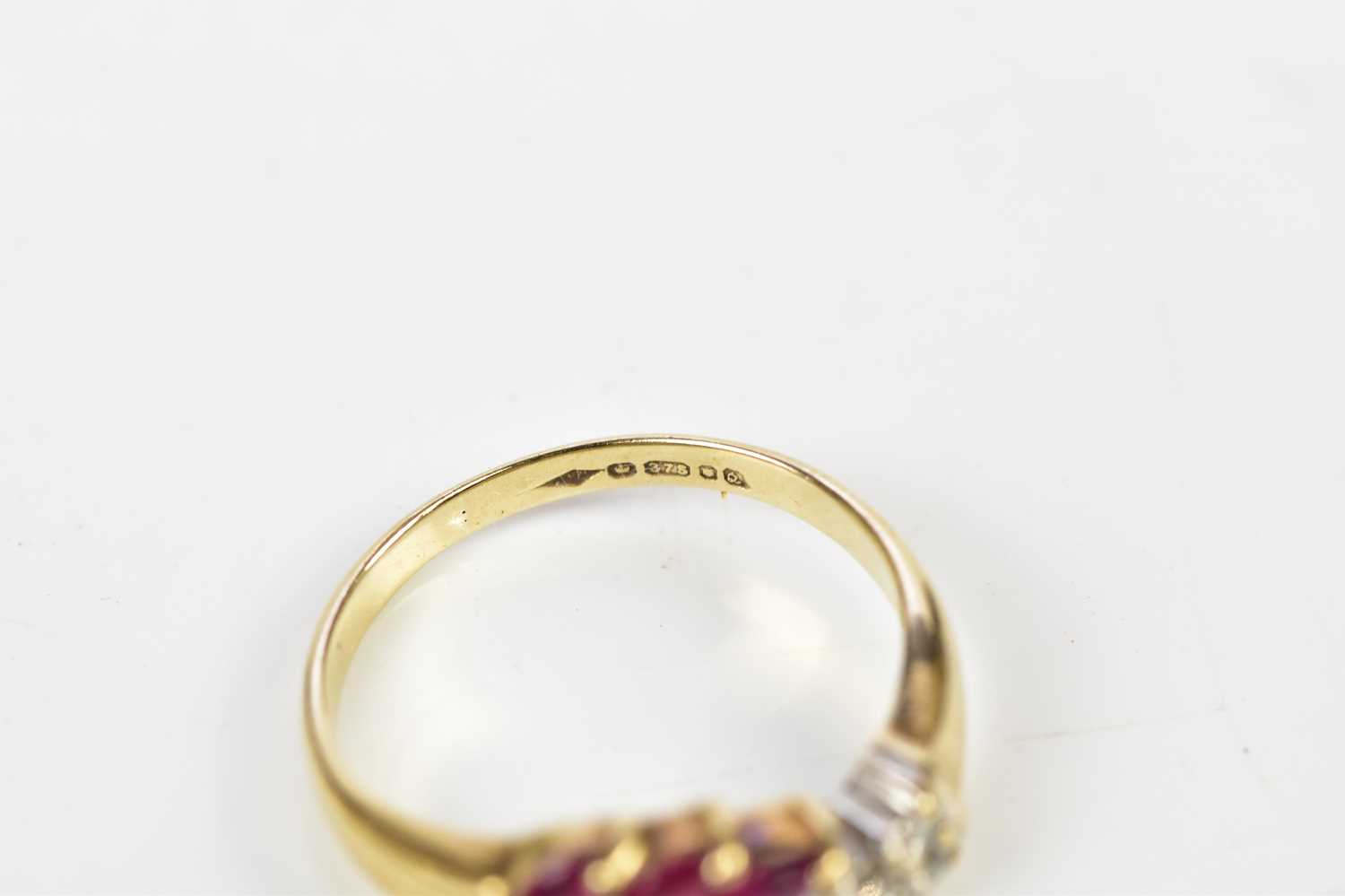 Two 9ct yellow gold simulated ruby dress rings, size K and H, approx combined weight 5.5g. - Image 6 of 6