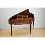 JOHANNES MORLEY; a 20th century walnut cased spinet, on turned and fluted legs, signed ‘Johannes