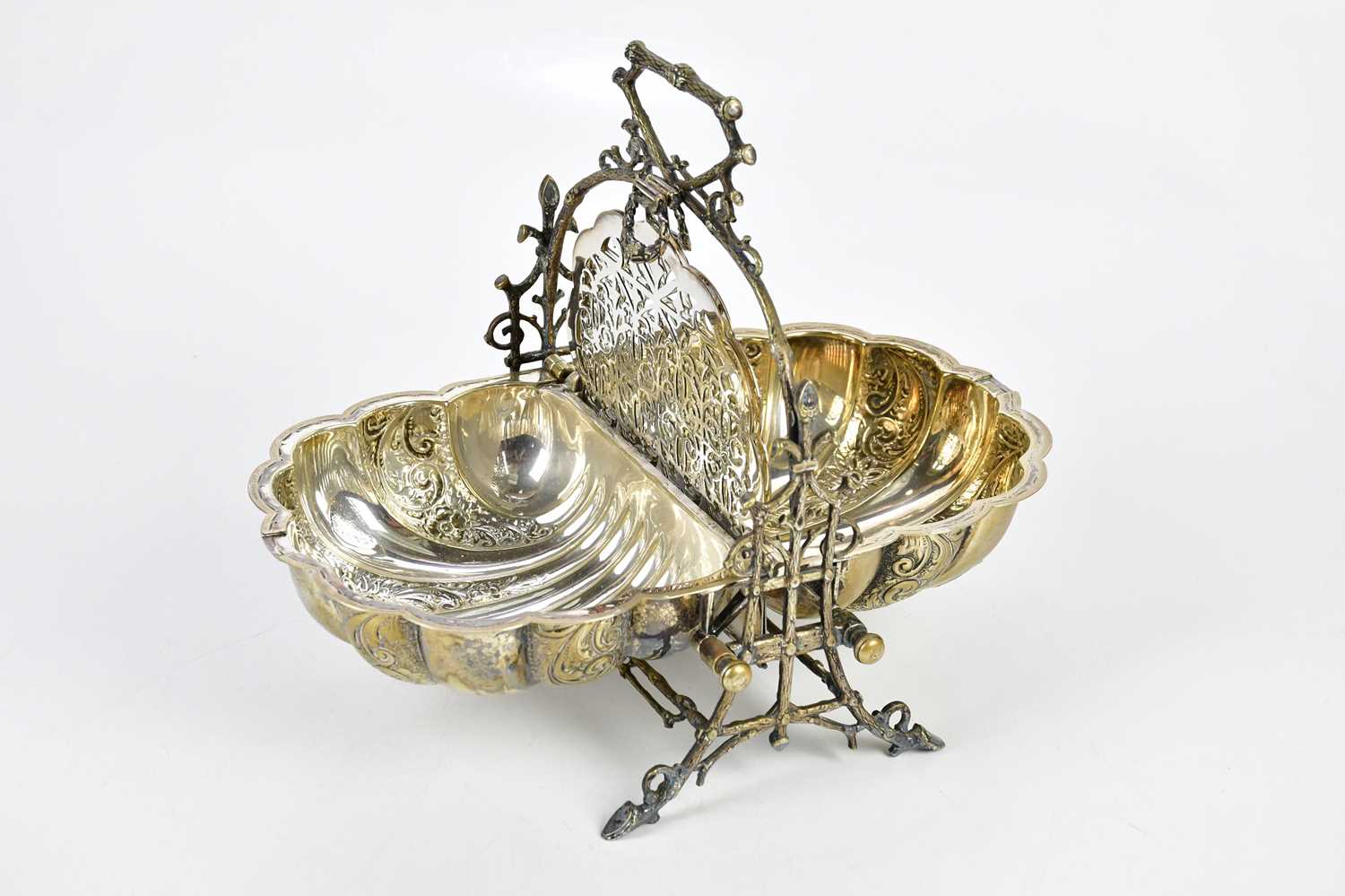 FENTON BROTHERS OF SHEFFIELD; a silver plated muffin warmer of shell form, height 25cm. - Image 4 of 5