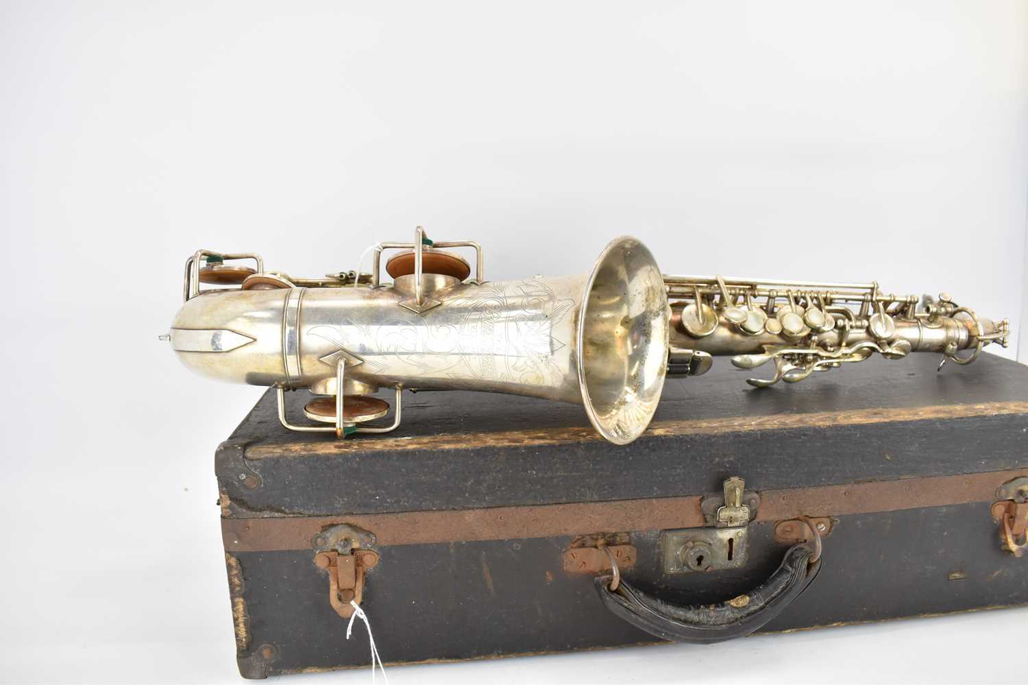 THE BUESCHER; a silver plated alto saxophone, marked 'True-Tone, Low Pitch', serial no. 245116, with - Image 6 of 6