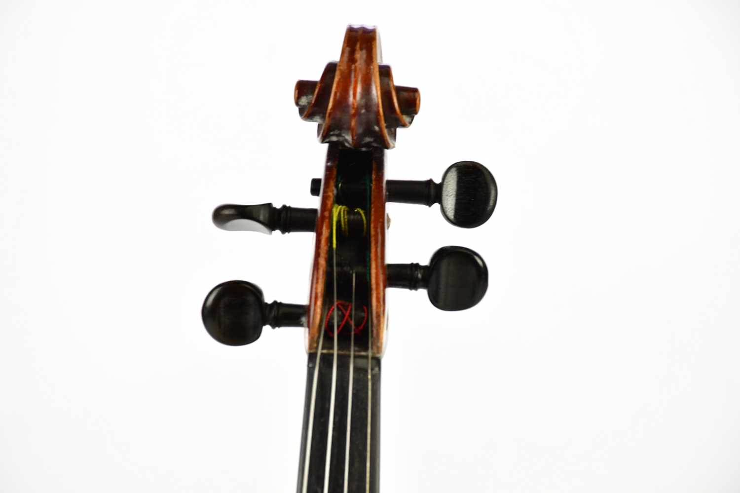 A full size German Mittenwald violin with two-piece back length 35.8cm, unlabelled, cased with a - Image 2 of 12