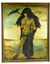 † JOHN SHELTON (1923-1993); oil on canvas, 'Spectre (homage to Felix Labisse- The Prodigal Daughter,