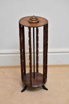 A late Victorian cylindrical post card display stand, height 80cm.