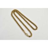 A 9ct yellow and white gold flat link necklace, approx 32g.