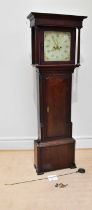 HULME, CONGLETON; an 18th century eight day longcase clock, the painted dial set with Arabic and