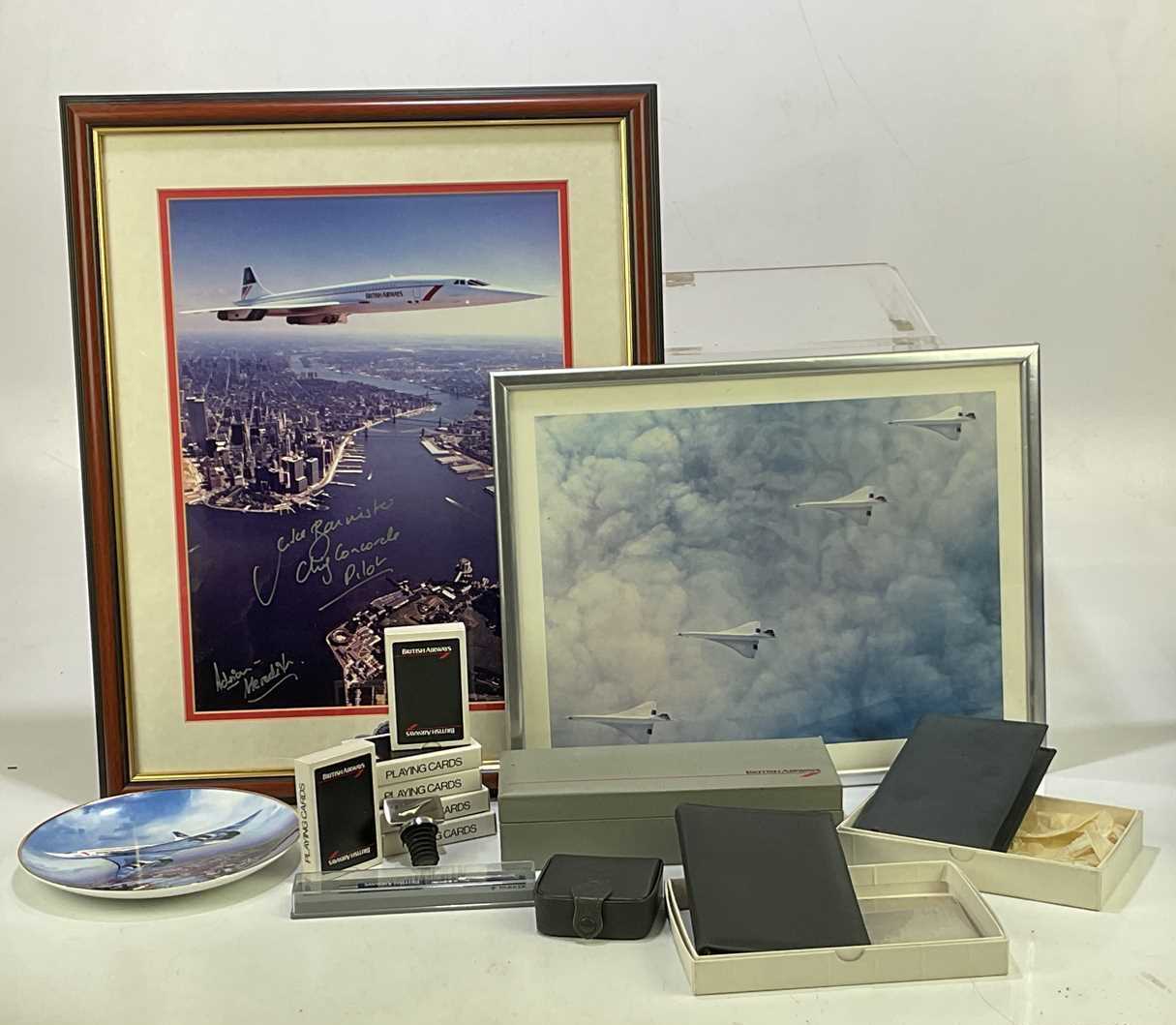 CONCORDE INTEREST; a collection of memorabilia, including a large signed framed picture of