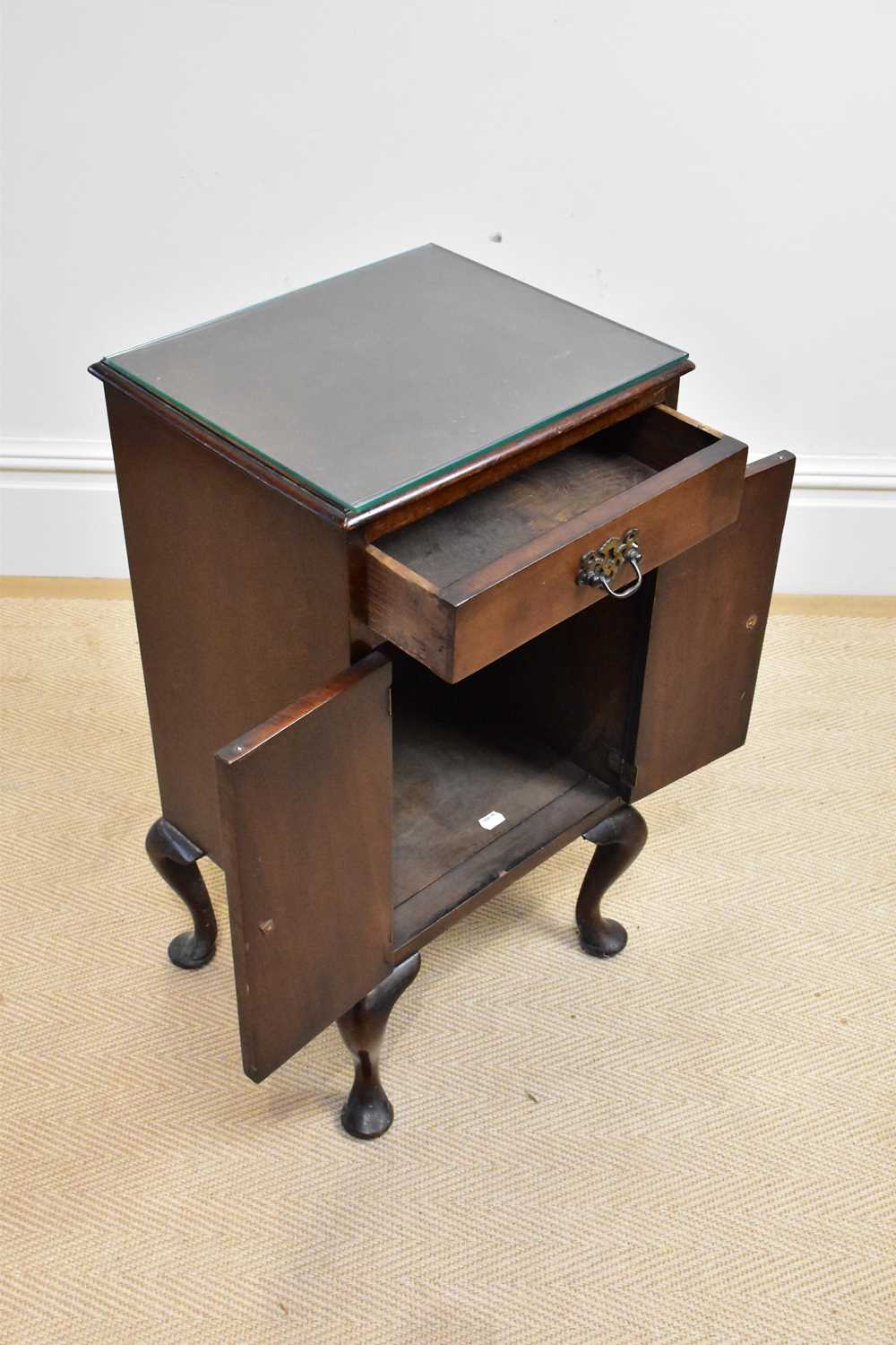 An early 20th century mahogany bedside cabinet with one drawer above two cupboard doors, height - Image 2 of 2