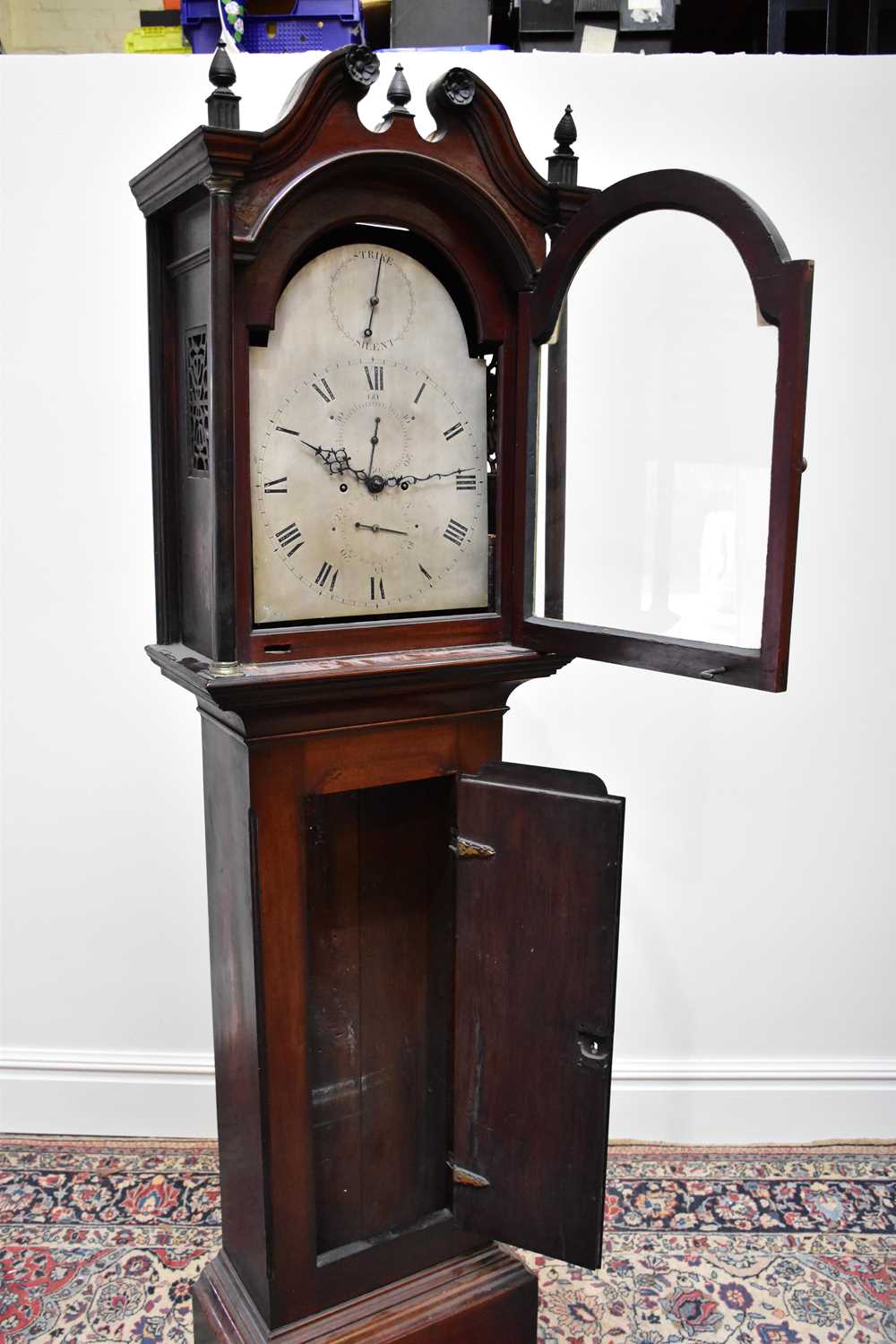 A 19th century mahogany cased eight day longcase clock, with possible replacement silvered dial - Image 2 of 4