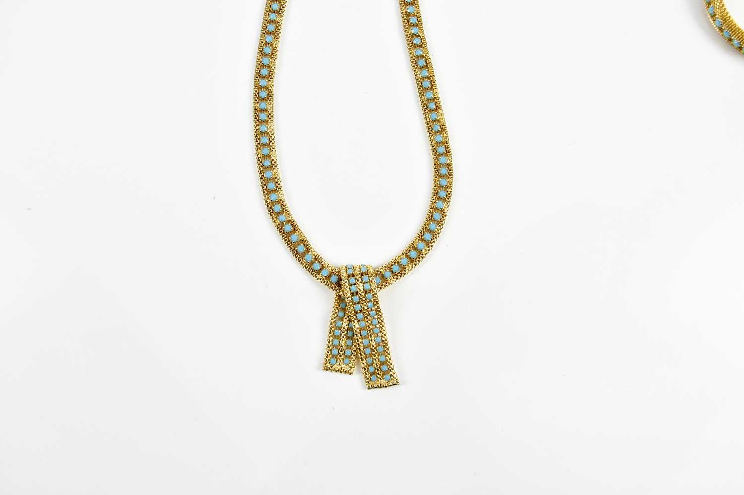 A decorative Eastern necklace and bangle set with turquoise coloured stones (2). - Image 2 of 4