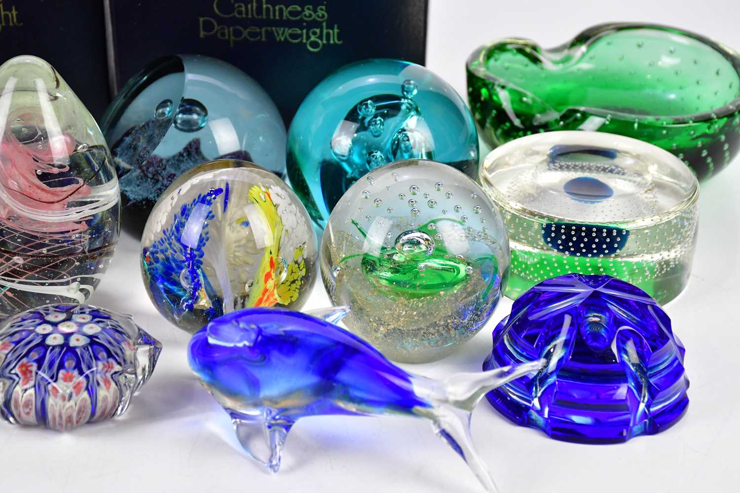 A collection of paperweights including Caithness examples, a Whitefriars bubble glass bowl, etc. - Image 3 of 3