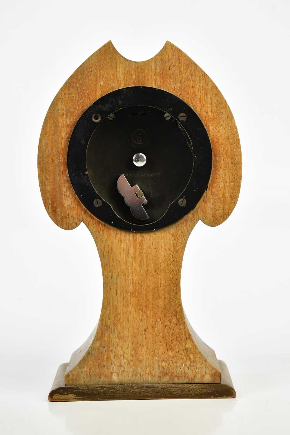 An Edwardian inlaid mahogany balloon timepiece, with later Elliott movement, height 25cm. - Bild 5 aus 5