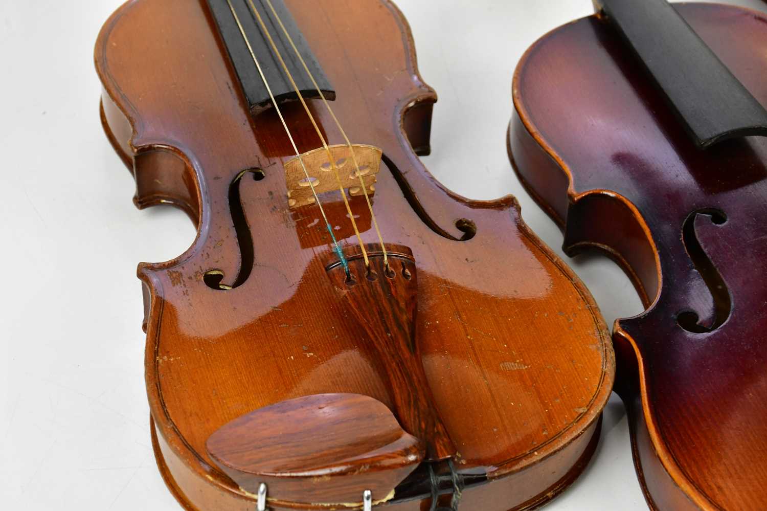 A three-quarter size violin, cased with two bows, three half size violins including one labelled for - Image 3 of 9
