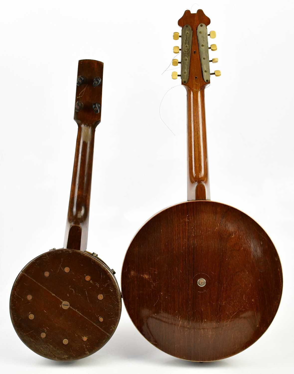 An early 20th century rosewood backed banjo and a ukulele banjo (2). - Image 5 of 7