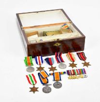 A collection of WWI and WWII medals and ephemera comprising 1914-18 Medal and Victory Medal