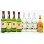 MIXED SPIRITS; four bottles of Jameson Irish whiskey, three bottles of Bacardi Superior, 37.5%,